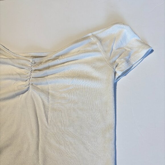 American Eagle Soft and Sexy Ribbed Cropped T-Shirt White Size Small - Picture 3 of 7